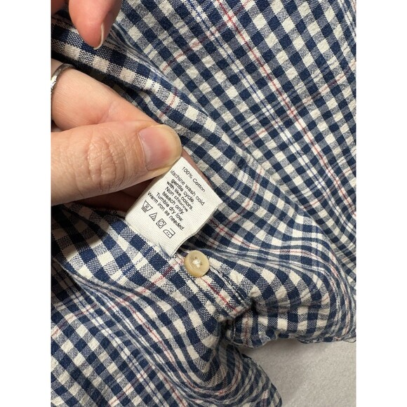 Alex Mill Men’s XL Blue Cream Plaid Flannel Button Down Shirt 100% Cotton - Picture 4 of 5